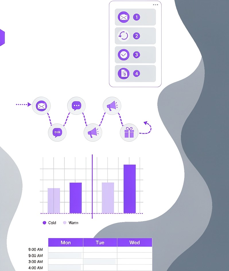 Illustration comparing two software options side by side