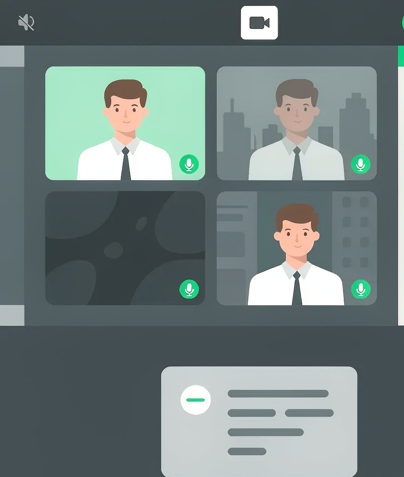 Illustration of a video conferencing call